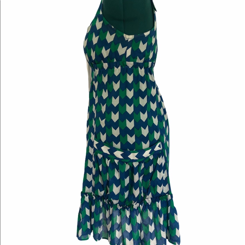 Marc by Marc Jacobs Blue Green Chevron Maxi Dress